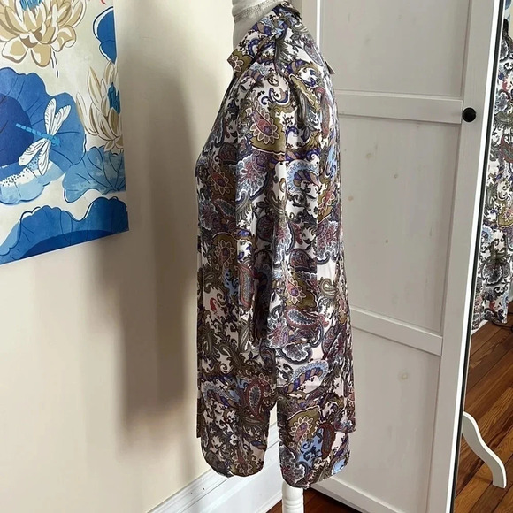 Zara Classic Paisley Print Silky Tunic Top NWT Size XS - Picture 5 of 10
